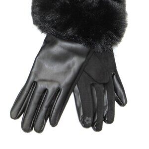 Marcus Adler Faux Fur Cuff Touchscreen Gloves Women’s One Size Black NWT